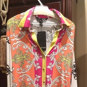 NWT Analilli Collared Stretchy Knit Shirt Dress L